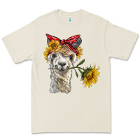 Bone alpaca with sunflowers and bandana Premium Tee - BarkalooDesign