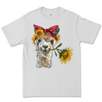 Dove Grey alpaca with sunflowers and bandana Premium Tee - BarkalooDesign