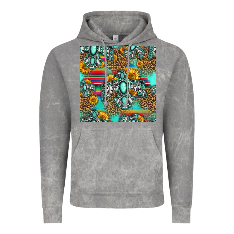 Western Turquoise Thunderbird Seamless Pattern Vintage Hoodie by HRA Design Shop | Teevron