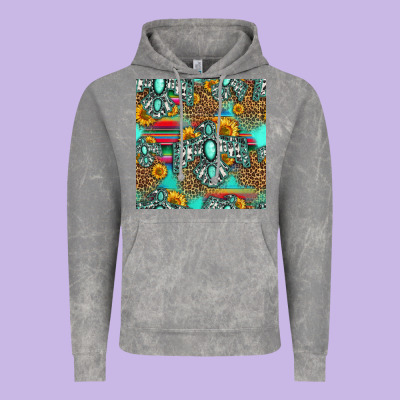 Western Turquoise Thunderbird Seamless Pattern Vintage Hoodie Designed By Hra Design Shop