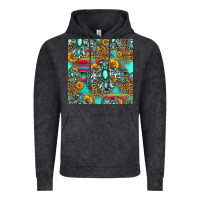 Vintage Black western turquoise thunderbird seamless pattern Vintage Hoodie - HRA Design Shop