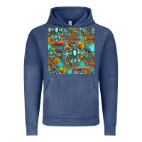 Vintage Denim western turquoise thunderbird seamless pattern Vintage Hoodie - HRA Design Shop