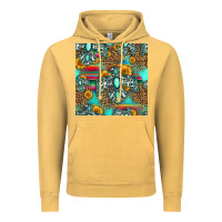 Vintage Mustard western turquoise thunderbird seamless pattern Vintage Hoodie - HRA Design Shop