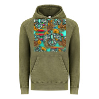 Vintage Olive western turquoise thunderbird seamless pattern Vintage Hoodie - HRA Design Shop