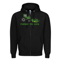 Black pushin' my luck Zipper Hoodie - MaliasSmallBusiness
