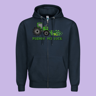 Pushin' My Luck Zipper Hoodie Designed By Maliassmallbusiness