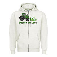 Oatmeal Heather pushin' my luck Zipper Hoodie - MaliasSmallBusiness