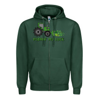 Sports Green pushin' my luck Zipper Hoodie - MaliasSmallBusiness