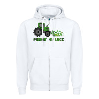 White pushin' my luck Zipper Hoodie - MaliasSmallBusiness