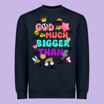 God Is Bigger Design Heavyweight Sweatshirt Designed By Jahusdesignshop