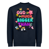 Navy god is bigger design Heavyweight Sweatshirt - JahusDesignShop