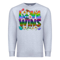 Heather Grey Pride LGBTQ+ Love Wins Premium Sweatshirt - BundleAndBundleShop