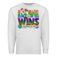 Oatmeal Heather Pride LGBTQ+ Love Wins Premium Sweatshirt - BundleAndBundleShop