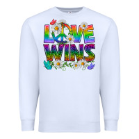 White Pride LGBTQ+ Love Wins Premium Sweatshirt - BundleAndBundleShop
