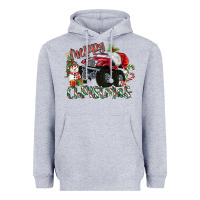 Heather Grey Merry Christmas Monster Truck Heavyweight Hoodie - MaliasSmallBusiness