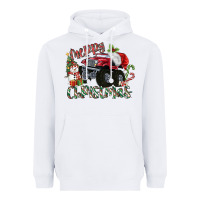 White Merry Christmas Monster Truck Heavyweight Hoodie - MaliasSmallBusiness
