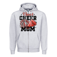 Heather Grey mascot cheer mom Zipper Hoodie - MaliasSmallBusiness