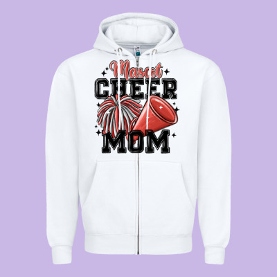 Mascot Cheer Mom Zipper Hoodie Designed By Maliassmallbusiness