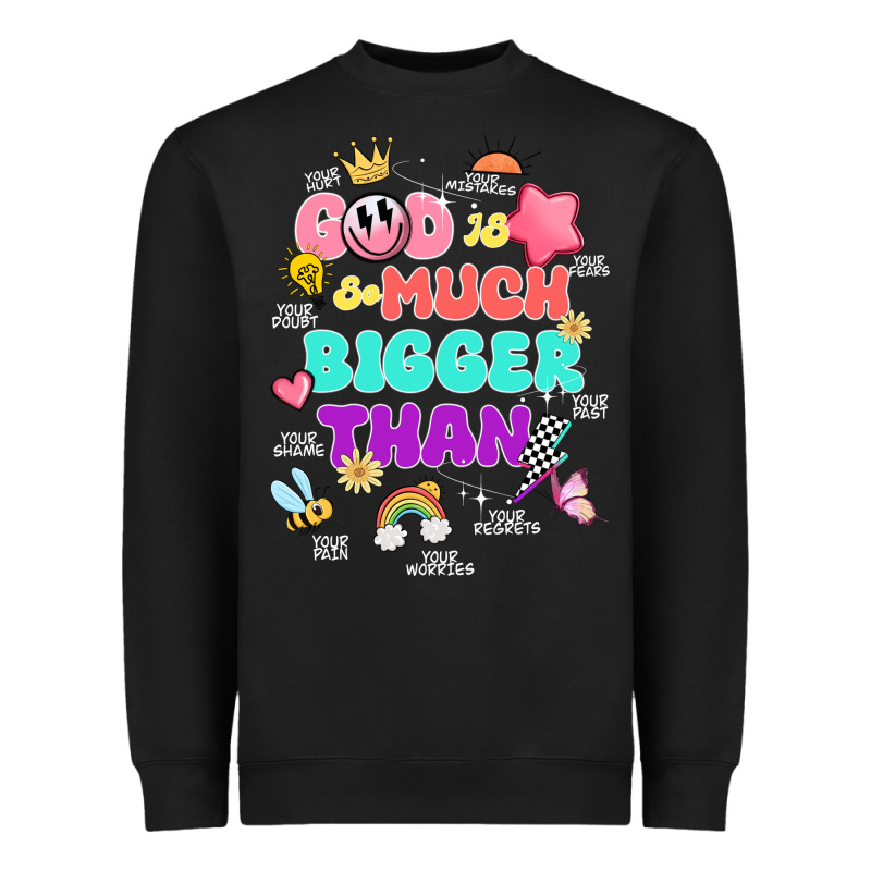 God Is Bigger Design Heavyweight Sweatshirt by JahusDesignShop | Teevron