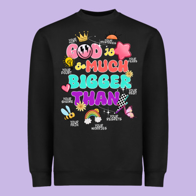 God Is Bigger Design Heavyweight Sweatshirt Designed By Jahusdesignshop