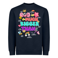 Navy god is bigger design Heavyweight Sweatshirt - JahusDesignShop