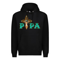 Black Papa Jesus with Cross Premium Hoodie - Bettercallsaul