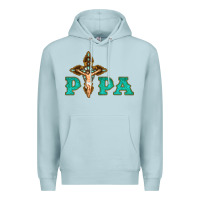 Blue Mist Papa Jesus with Cross Premium Hoodie - Bettercallsaul
