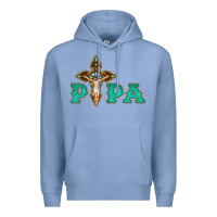 Colony Blue Papa Jesus with Cross Premium Hoodie - Bettercallsaul