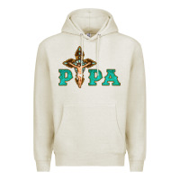 Oatmeal Heather Papa Jesus with Cross Premium Hoodie - Bettercallsaul