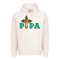 Pale Pink Papa Jesus with Cross Premium Hoodie - Bettercallsaul