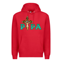 Red Papa Jesus with Cross Premium Hoodie - Bettercallsaul
