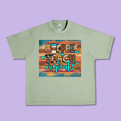Coffee Teach Repeat Urban Heavy Tee Designed By Jahusdesignshop