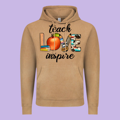Teach Love Inspıre Vintage Hoodie Designed By Jahusdesignshop