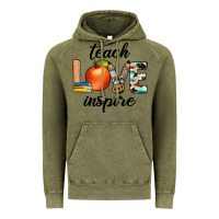 Vintage Olive teach love inspıre Vintage Hoodie - JahusDesignShop