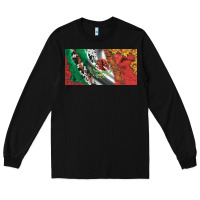 Black mexico flag cowhide leopard sunflower and roses licanse  plate Long Sleeve Tee - Artiststas