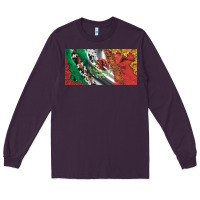 Plum mexico flag cowhide leopard sunflower and roses licanse  plate Long Sleeve Tee - Artiststas