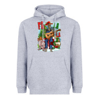 Heather Grey Fa la la la skeleton farm Heavyweight Hoodie - NancyCooperArtShop