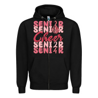 Black senior cheer 2024 Zipper Hoodie - MaliasSmallBusiness