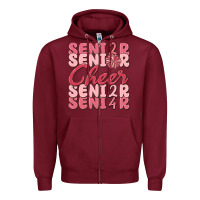 Burgundy senior cheer 2024 Zipper Hoodie - MaliasSmallBusiness