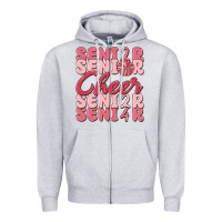 Heather Grey senior cheer 2024 Zipper Hoodie - MaliasSmallBusiness