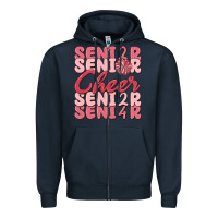 Navy senior cheer 2024 Zipper Hoodie - MaliasSmallBusiness