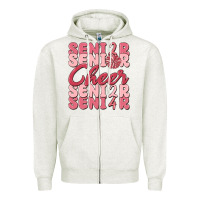 Oatmeal Heather senior cheer 2024 Zipper Hoodie - MaliasSmallBusiness