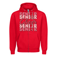 Red senior cheer 2024 Zipper Hoodie - MaliasSmallBusiness