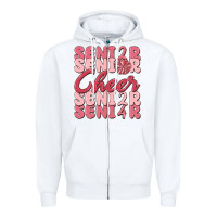 White senior cheer 2024 Zipper Hoodie - MaliasSmallBusiness