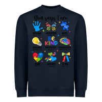 Navy god says i am autism Heavyweight Sweatshirt - JahusDesignShop