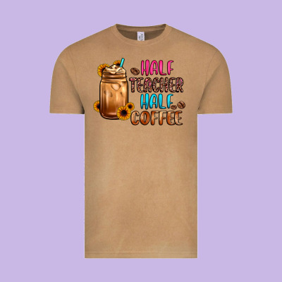Half Teacher Half Coffee Vintage Tee Designed By Jahusdesignshop