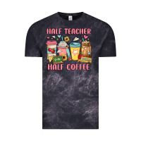 Cloud Black half teacher half coffee Vintage Tee - JahusDesignShop