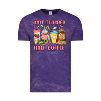 Cloud Purple half teacher half coffee Vintage Tee - JahusDesignShop