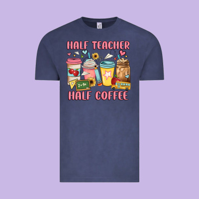 Half Teacher Half Coffee Vintage Tee Designed By Jahusdesignshop