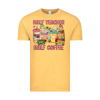 Vintage Mustard half teacher half coffee Vintage Tee - JahusDesignShop